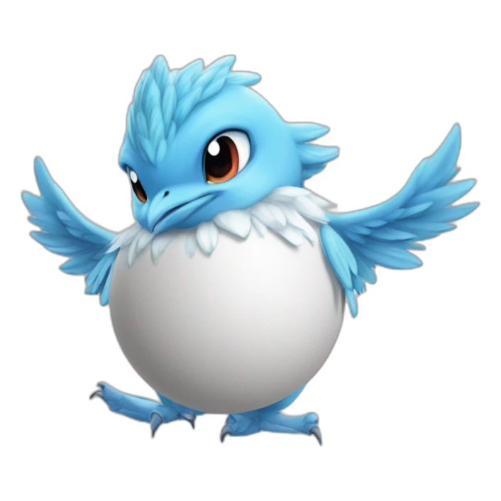 crazy funny stupid Articuno pokemon baby's realistic boku no pik o egg dual art artist sticker