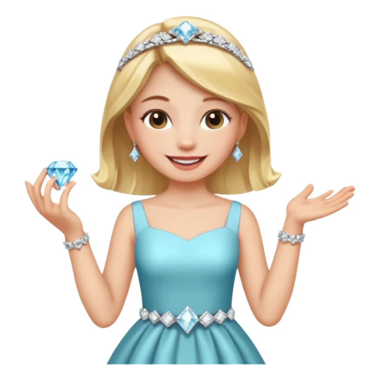 Hand with a diamond ring and girl beaming in the background sticker
