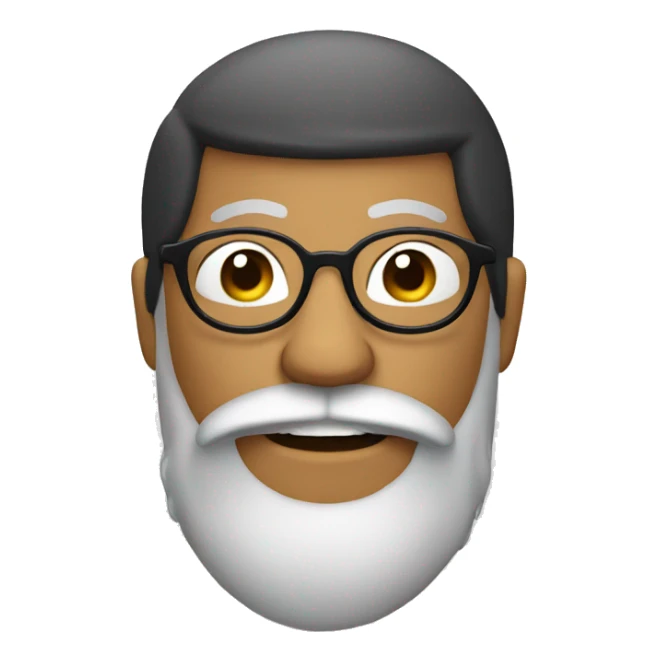round mexican man with beard and glasses sticker