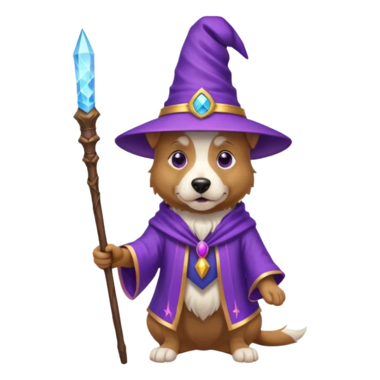 Dog wizard sticker
