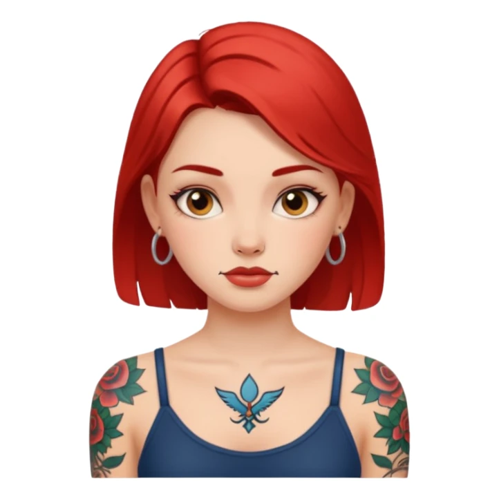 Girl with tattoo sticker