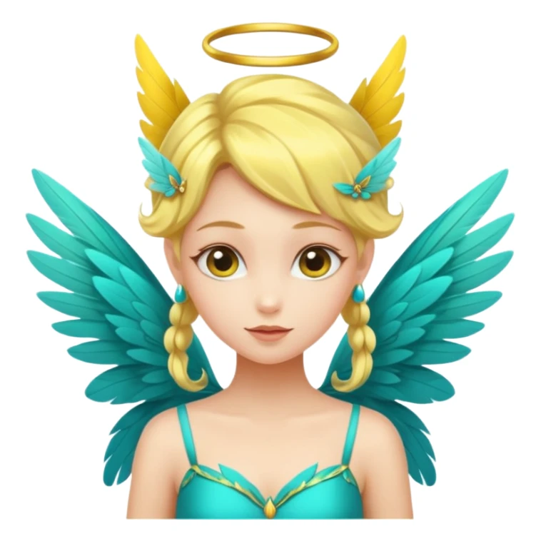 Yellow fairy in a turquoise dress sticker