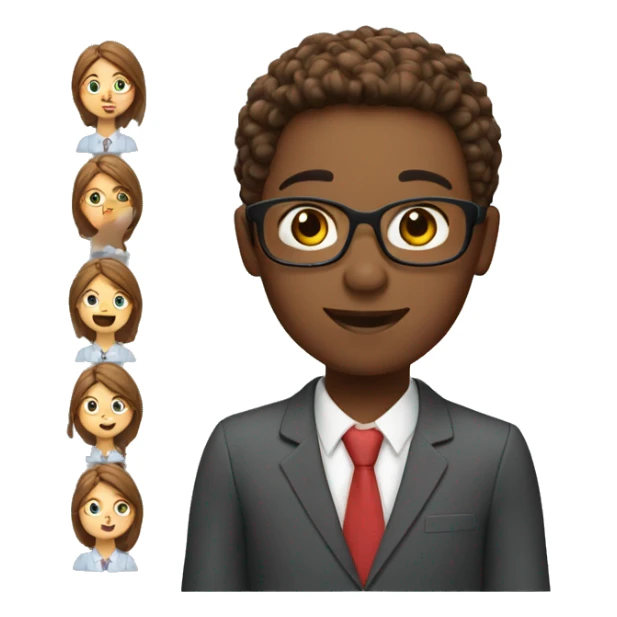 young teacher with chestnuthair teaching pupils  sticker