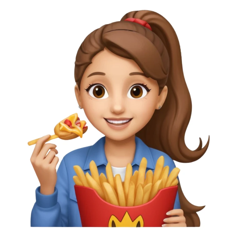 ariana grande munching fries sticker