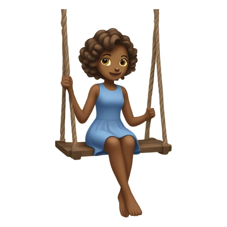 brown girl on swings sticker