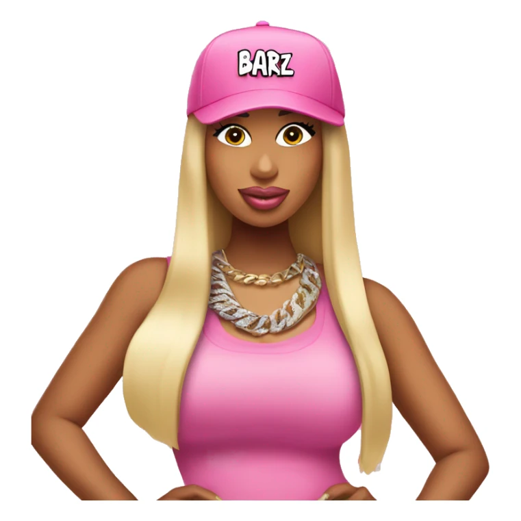 nicki minaj wearing a pink cap saying barbz sticker