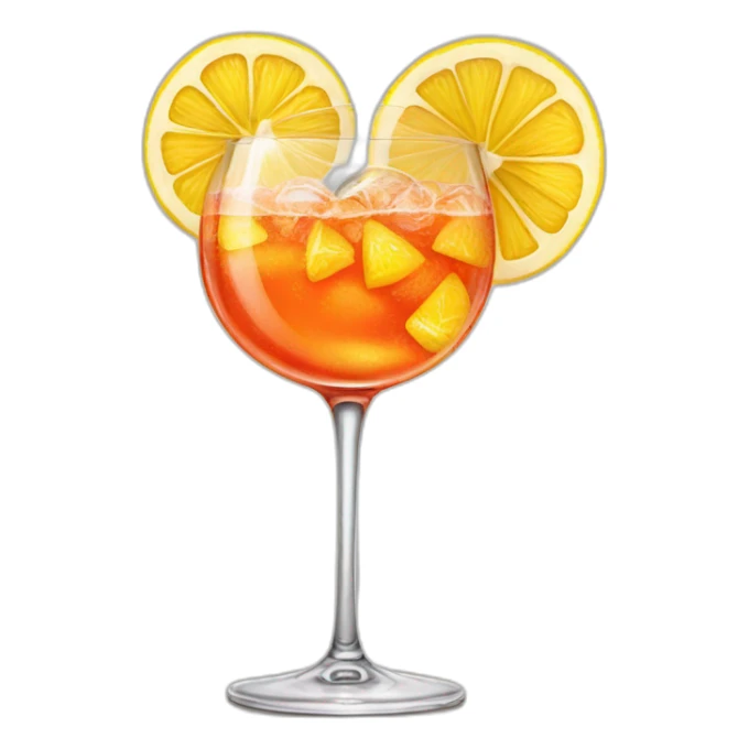 Aperol spritz with a slice of lemon sticker