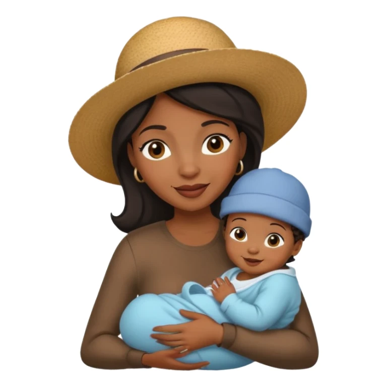 black Mother with Hats with her baby sticker