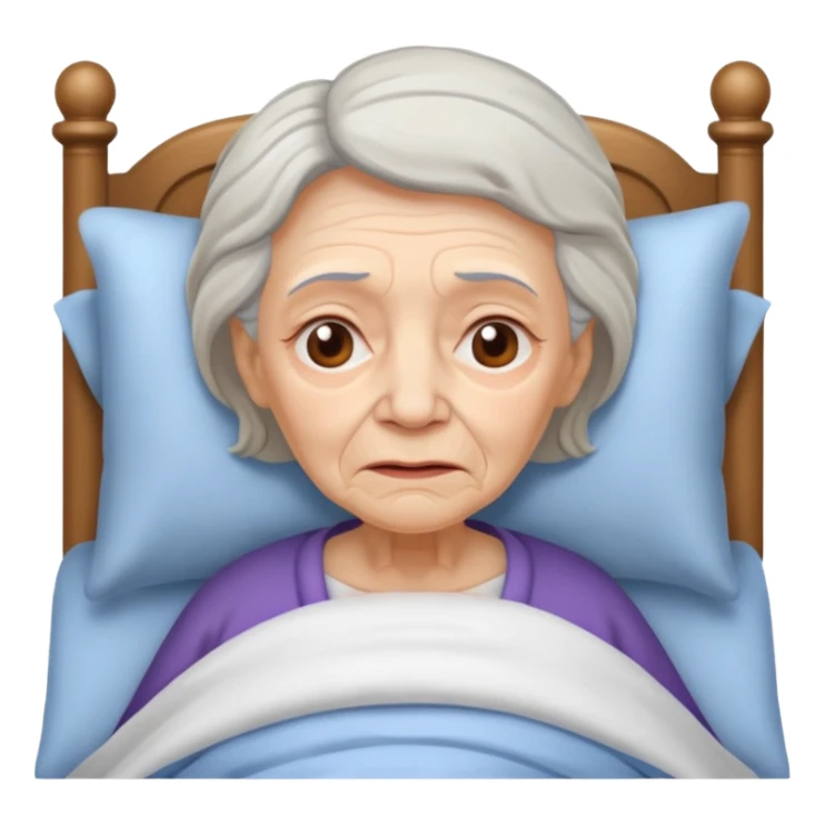 very sick old woman with fever sticker