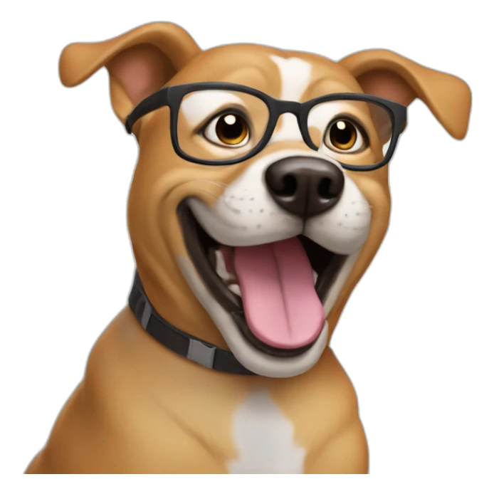 Dog with memes laugh and googals sticker