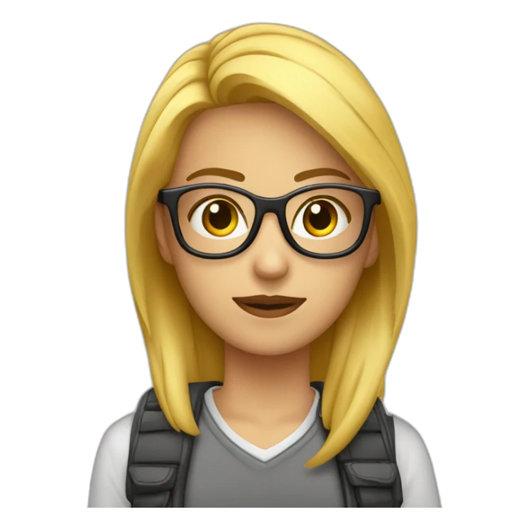 Crew de chica rubia, chico con barba y chica pelirroja con gafas sticker