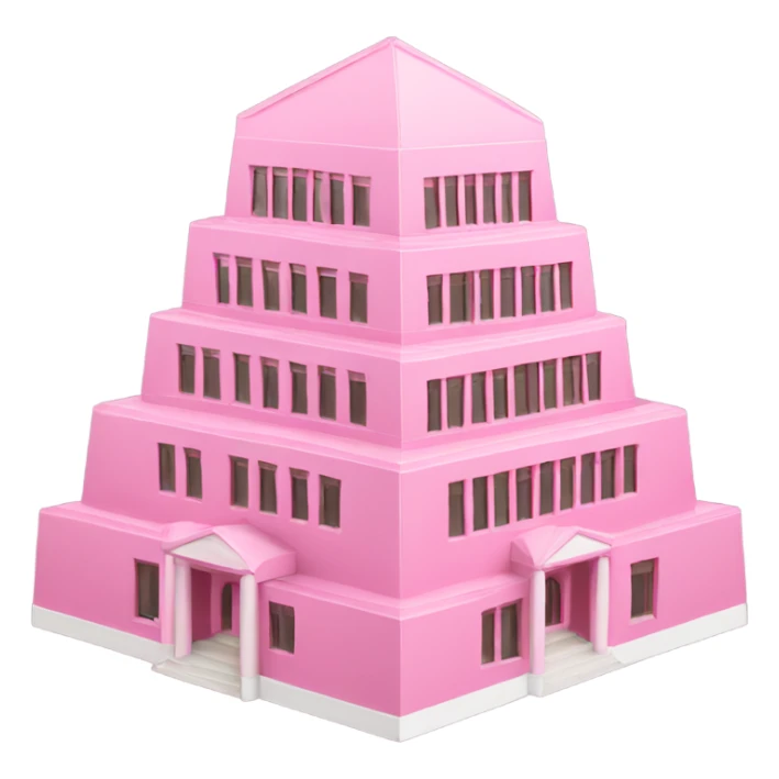 pink university building looking like san francisco pyramid building sticker