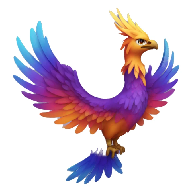 phoenix with blue and purple colors sticker