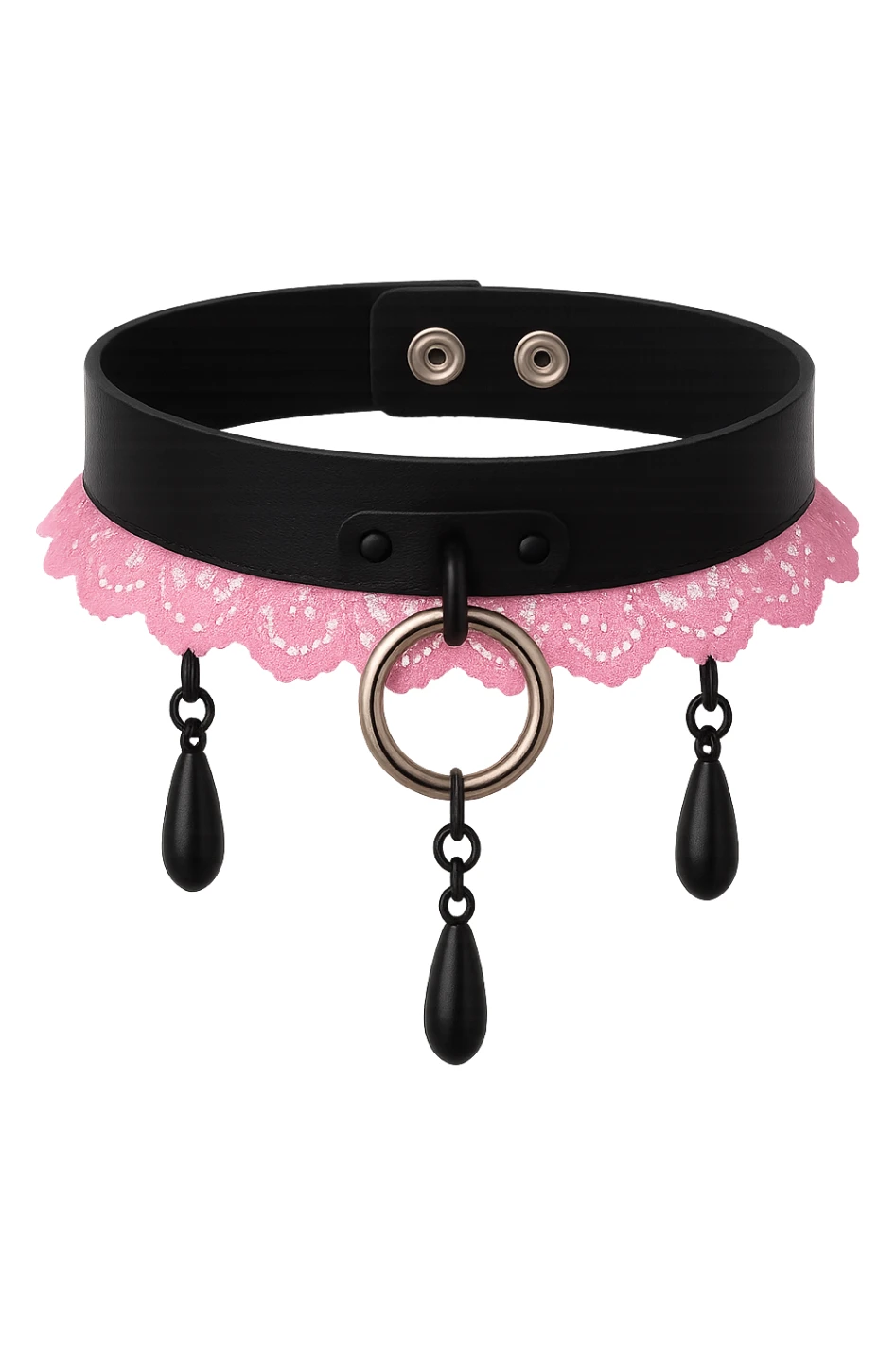 BLACKPINK-inspired gothic choker , no hearts, black and pink, cute, remove background sticker