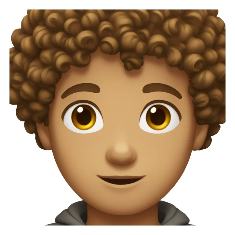 Boy With curly hair brown eyes  sticker