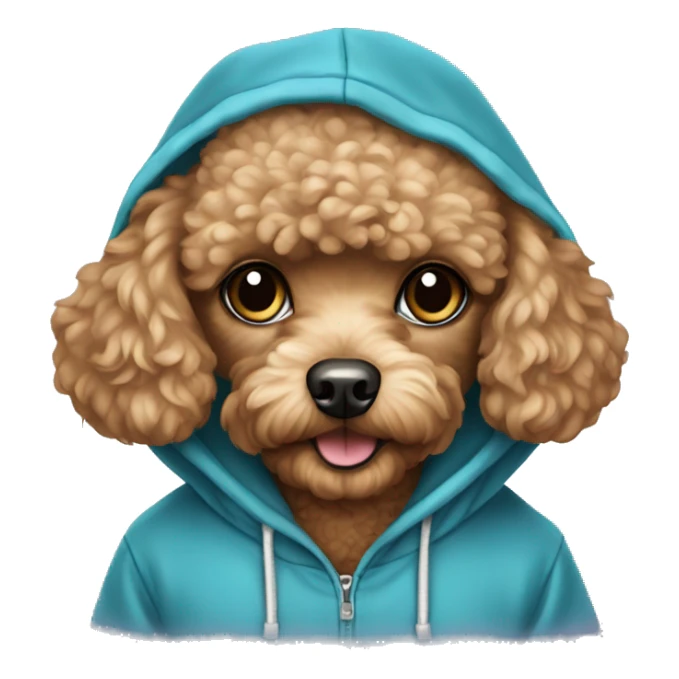Toy poodle wearing a hoodie sticker