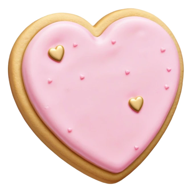 pink buttercream sugar cookie with gold heart sprinkles  sticker