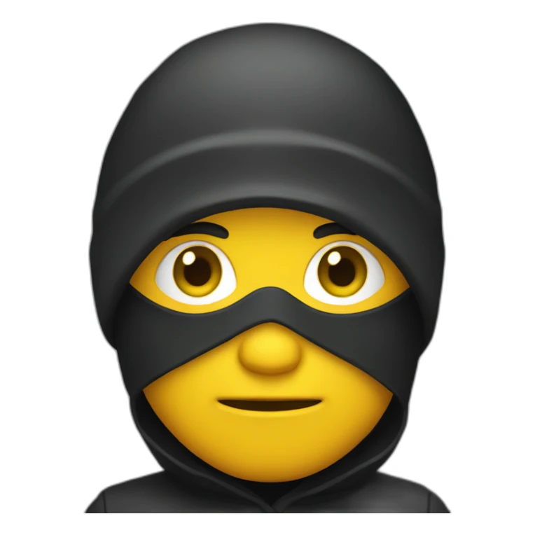 person that looks like a robber with yellow skin sticker
