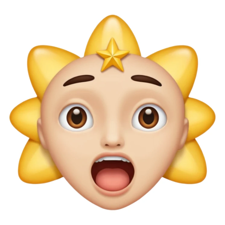Someone reading a book with star eyes and open mouth sticker