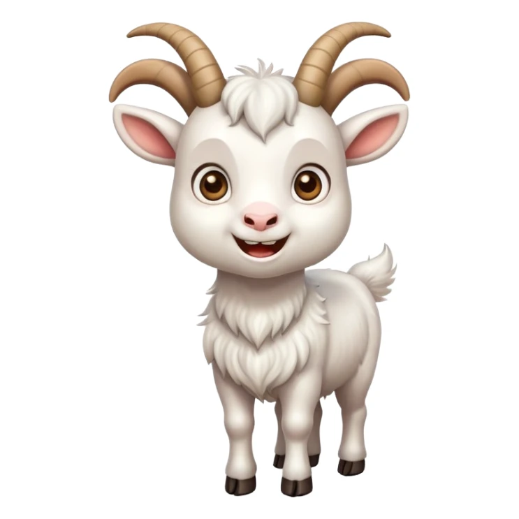 cute cartoon goat with horns sticker