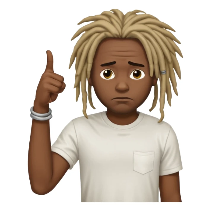 Thumbs down black skinned guys with dreads with his thumbs pointing down sticker