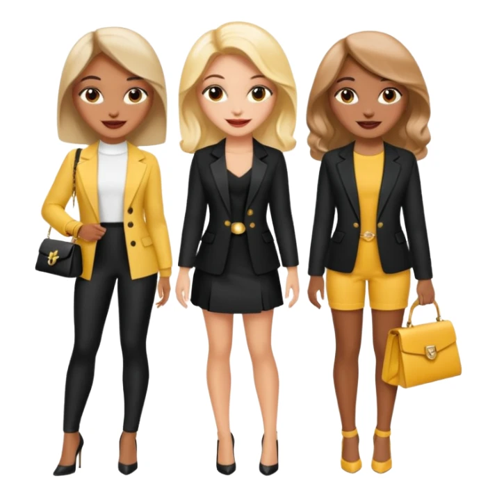 Glam girls in a group of 3 friends  sticker