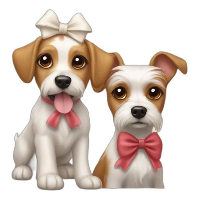 Maltese dog with bow on head and Zwergpinscher dog sticker