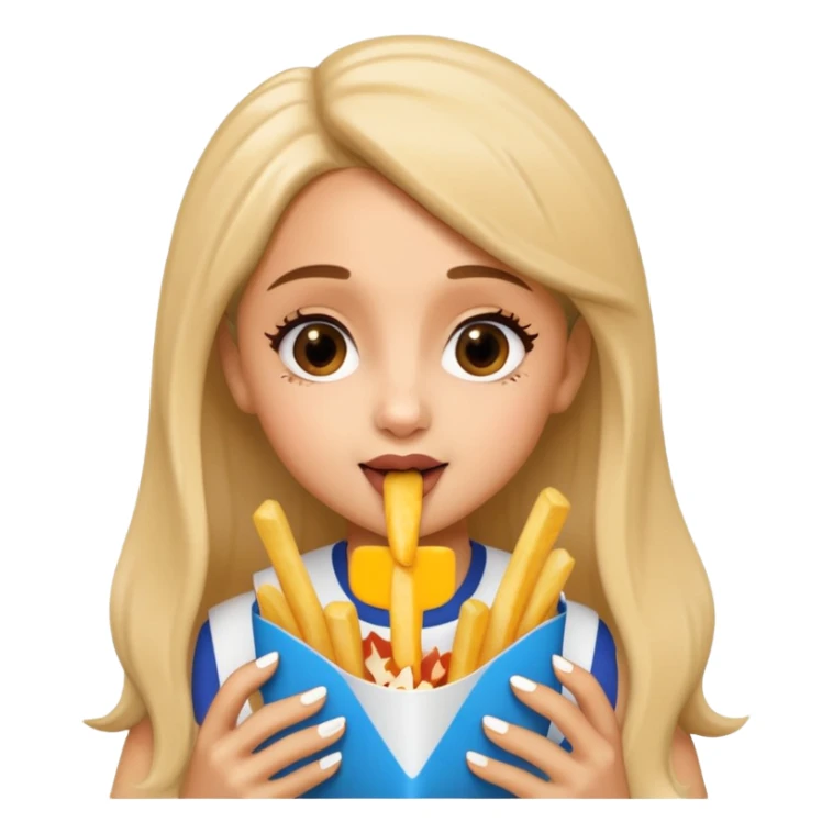 ariana grande munching fries sticker