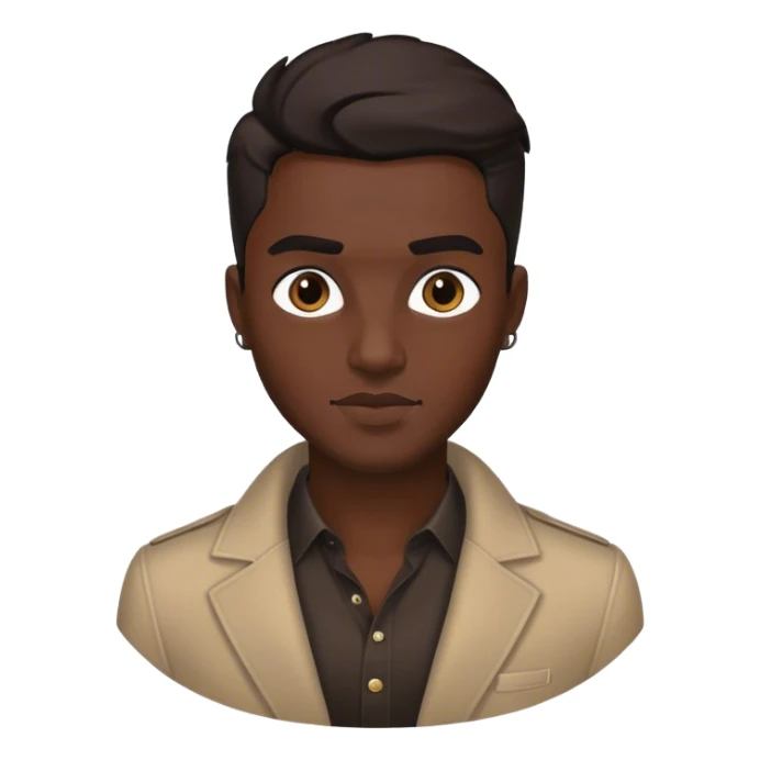 stylish dark-skinned male portrait sticker