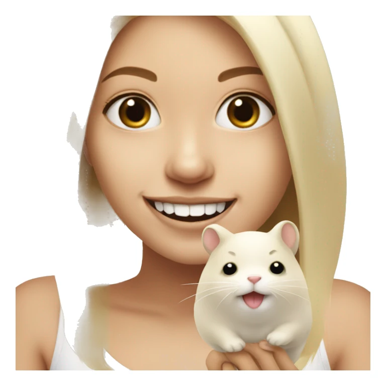 white blonde girl with big teeth and hamster cheeks sticker