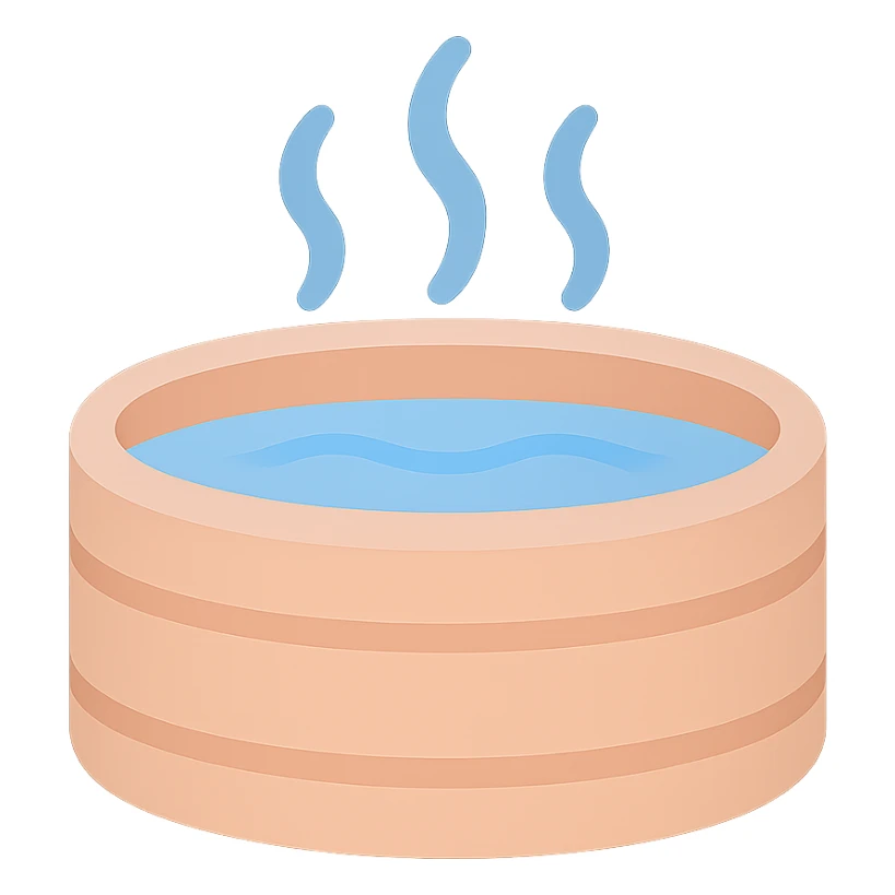 a hot tub, simple and round, flat icon style sticker