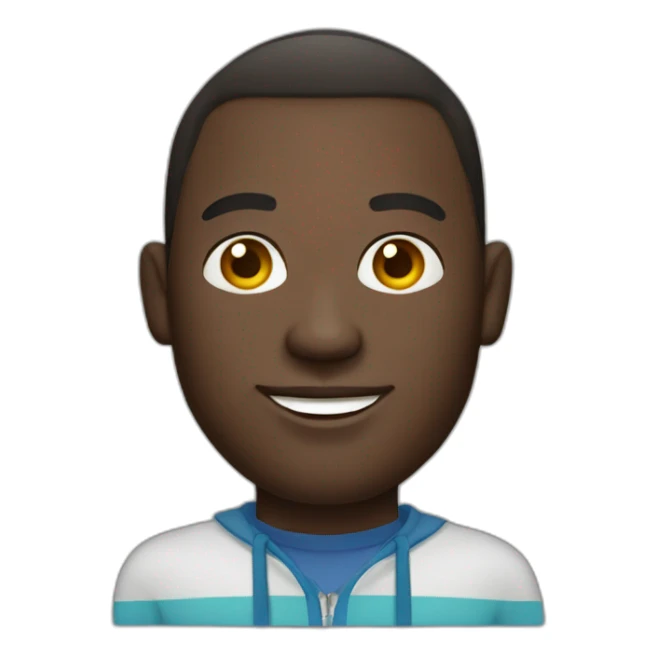 fair complexion male African manager in beach wear sticker