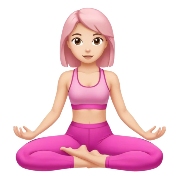 White brown haired girl in a pink workout set doing Pilates sticker