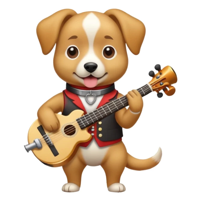 Brown and blonde coloured dog in a band sticker
