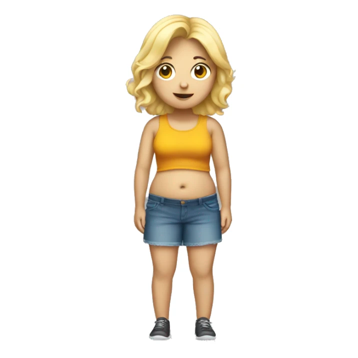 blond girl with big belly sticker