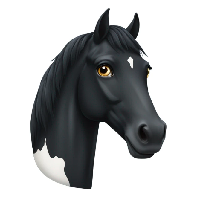 Black horse with white spot on forehead sticker