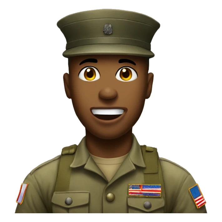 soldier shows his tongue sticker