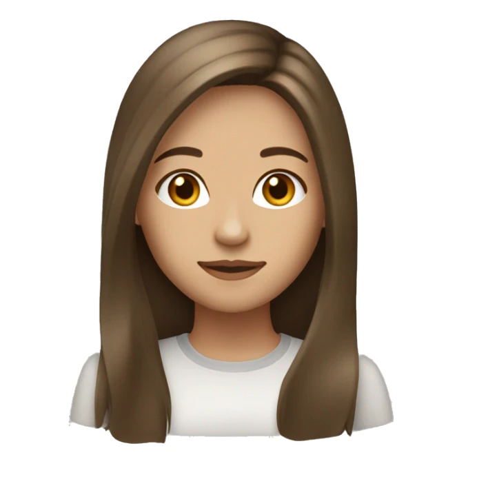 Brunette girl with light Brown medium long hair sticker