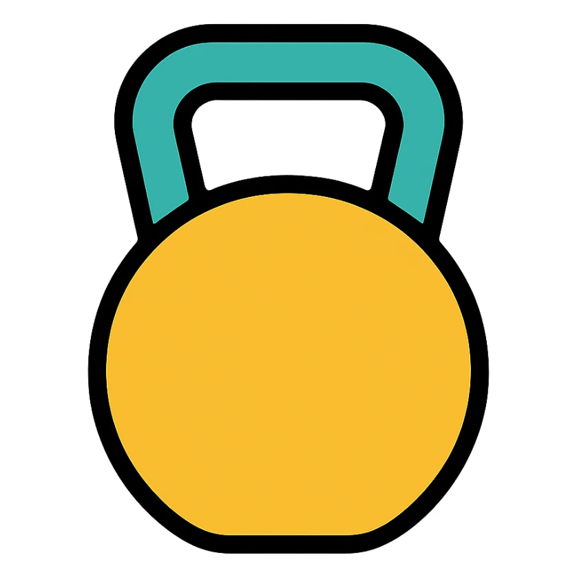 colored kettlebell icon sticker