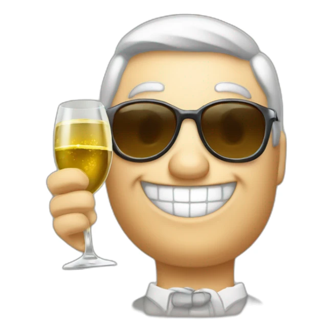 Sigma millionnaire sérieux avec un verre de vin sticker