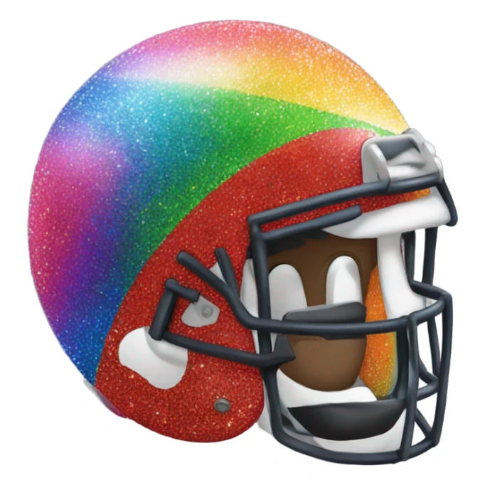 Rainbow football with glitter  sticker