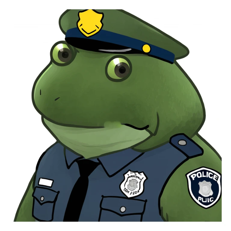 bufo in a police suit sticker