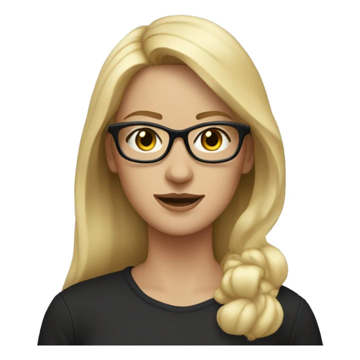 Woman medium length light blonde hair glasses with black cat in arms  sticker