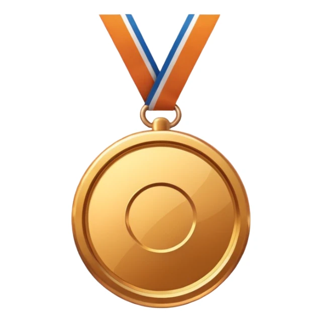 gold medal with no engraved on it sticker