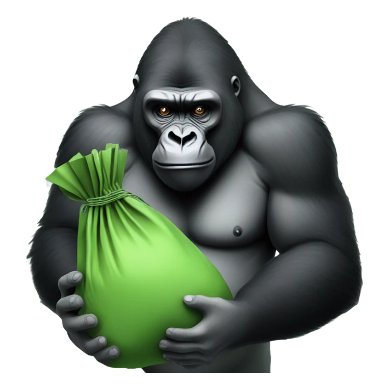 Gorilla holding money bag  sticker