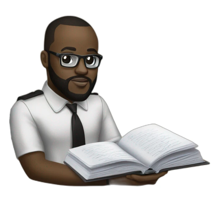 maitre gims qui ecrit sur un cahier sticker