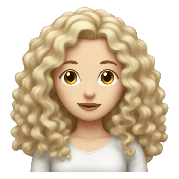 White Girl with long curly hair sleeping sticker