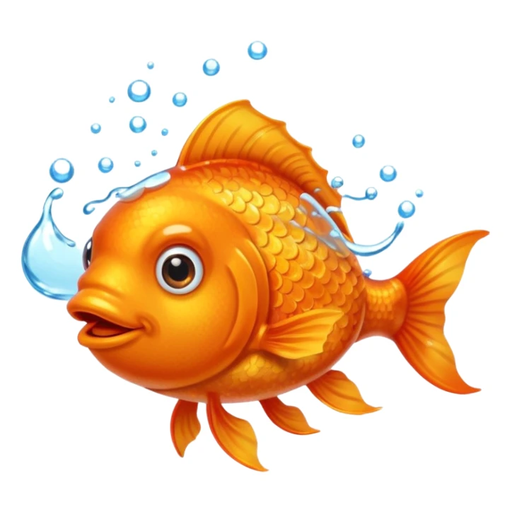 Firefighter goldfish with mustache sticker