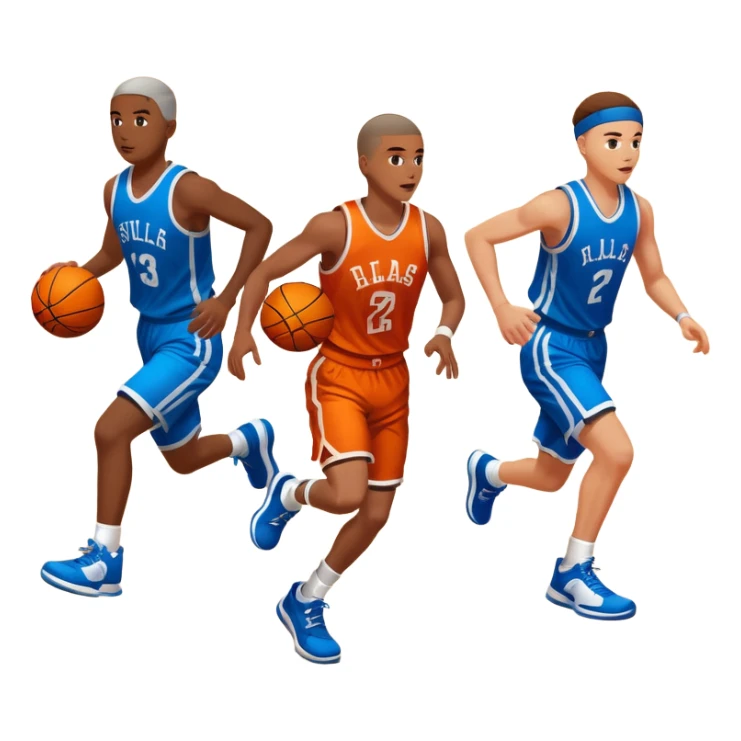 basketball game in motion in the ground with multiple players sticker