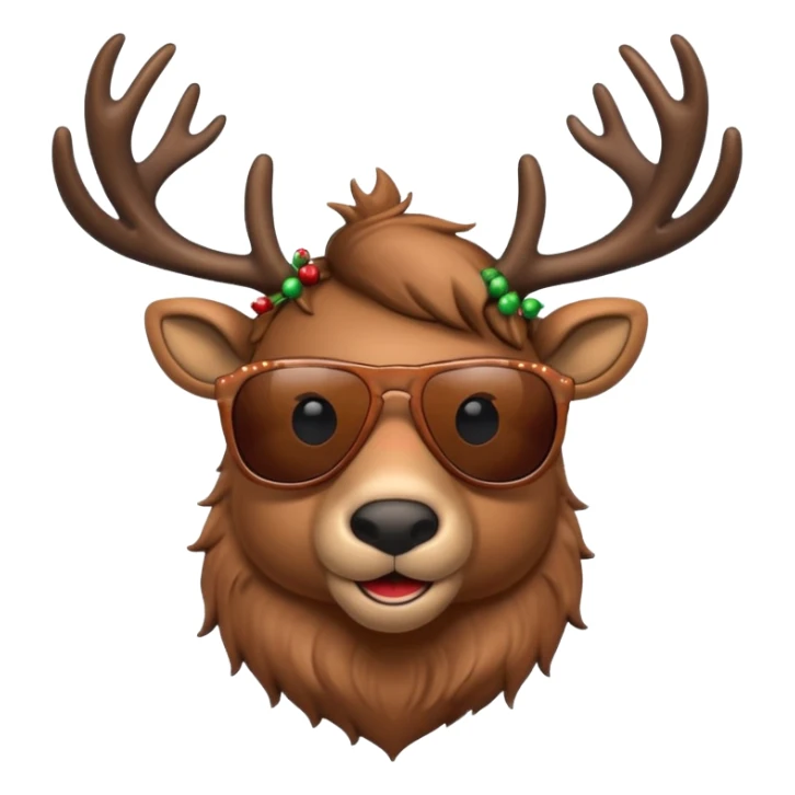 Cool christmas reindeer with sunglasses sticker